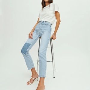 Reformation Cynthia patch jeans